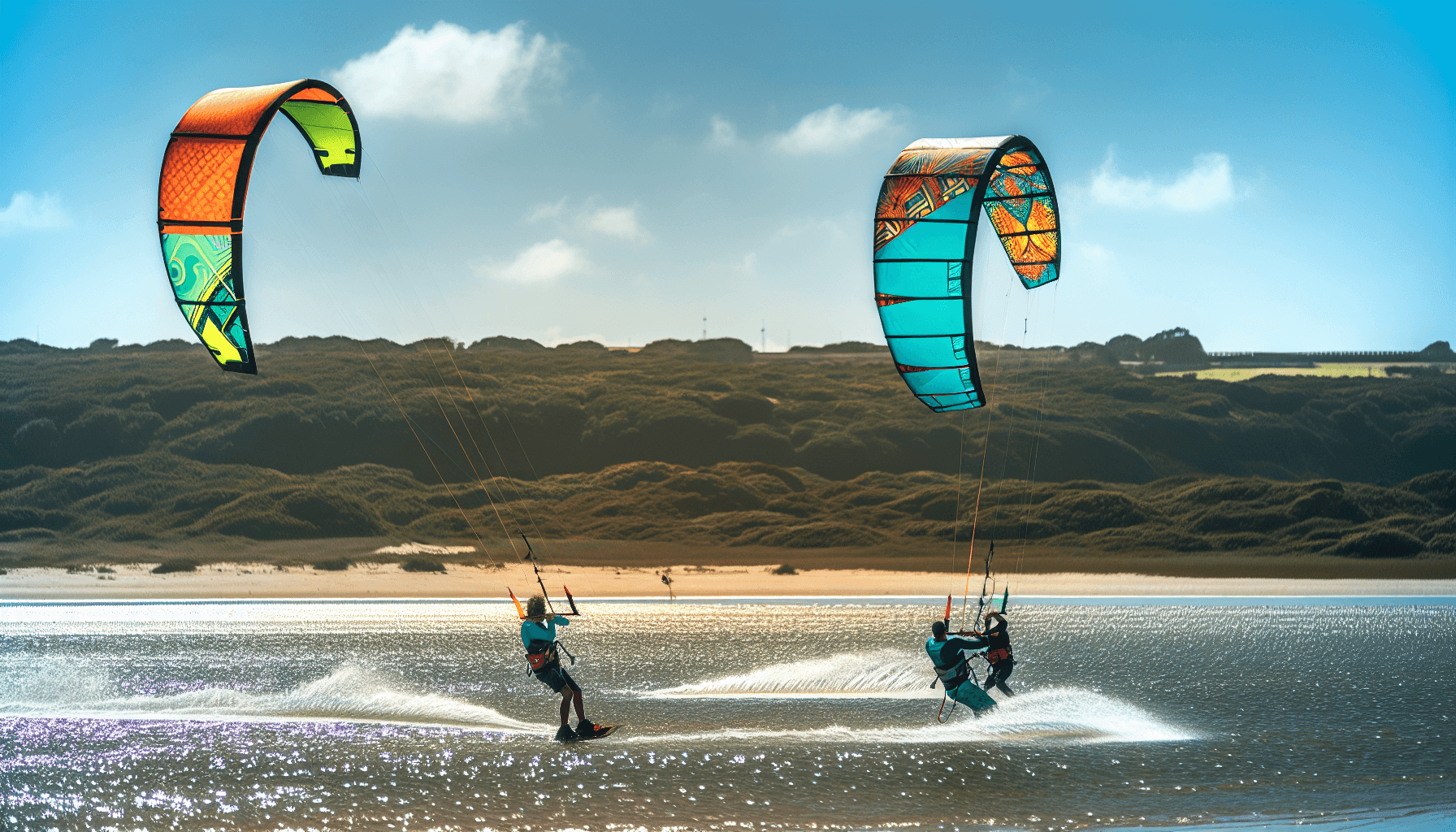Kitesurfing in Obidos Lagoon