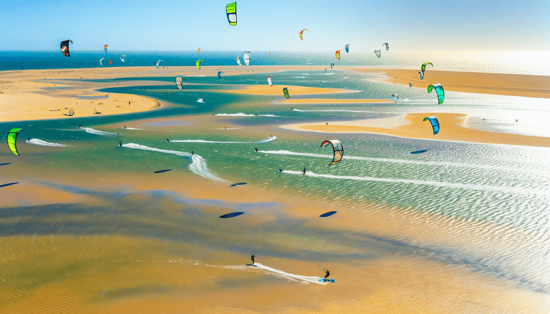 Kitesurfing in Obidos Lagoon