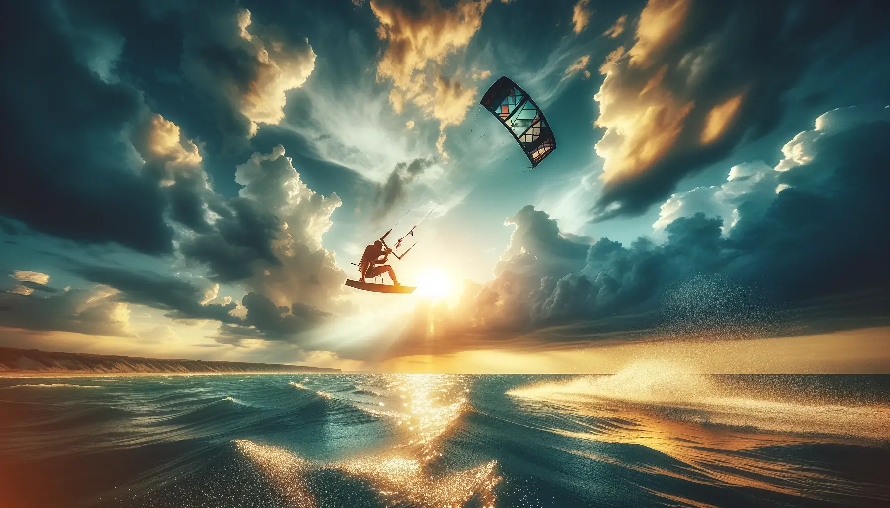 kitesurfer performing advanced jumping techniques